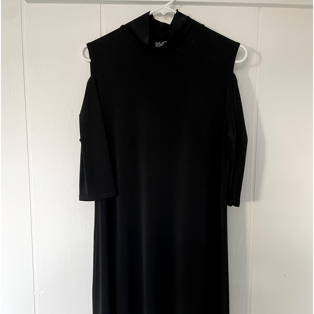 Classic black cool shoulder dress by Clara Sun Woo